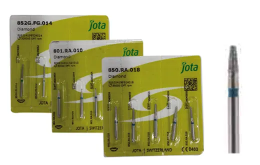 Fraises diamantées forme cylindro-conique bout plat courte gamme : JOTA