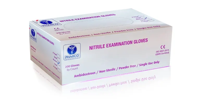 Gants D’examen Nitrile Non-Poudrés : PHARCO