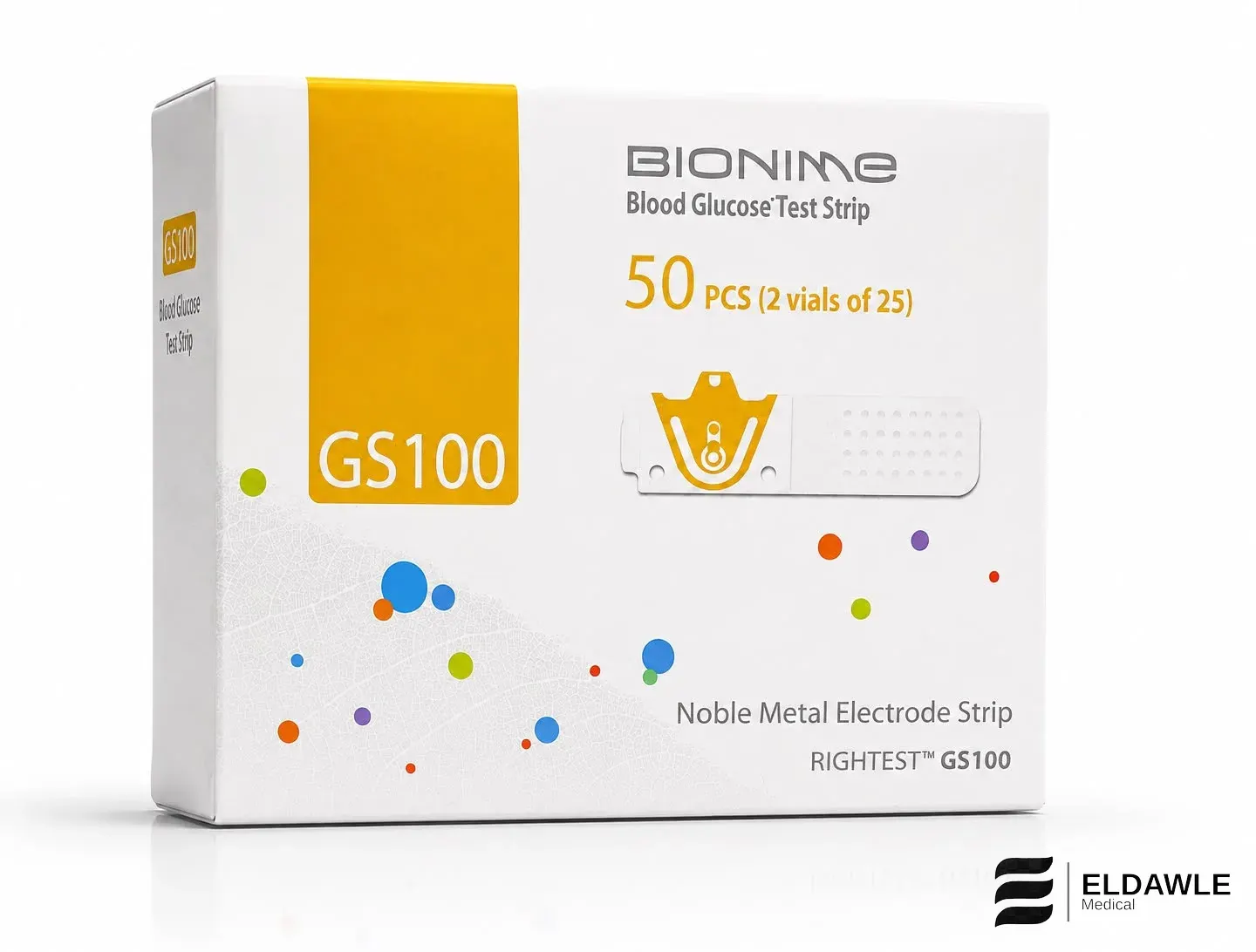 شرائط قياس السكر بايونيم رايتست GS100 (50 شريط اختبار).