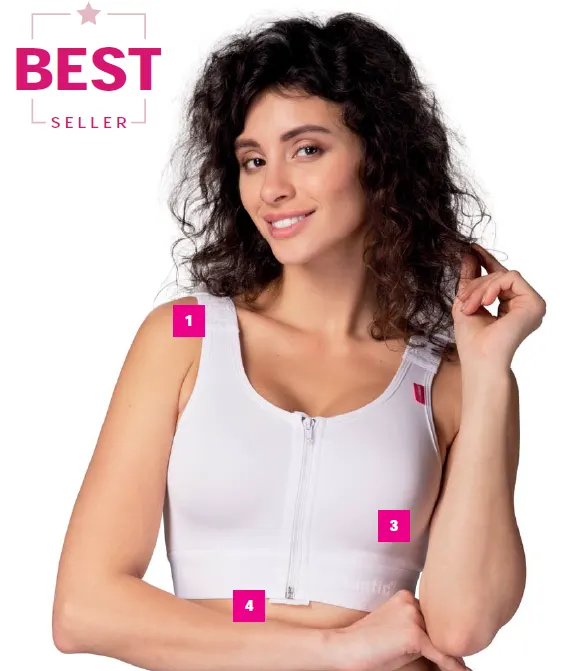 LIPOELASTIC PI Special Post Surgical Cotton Compression Bra | حمالة صدر قطنية ضاغطة خاصة لما بعد الجراحة من ليبوإيلاستيك بي آي