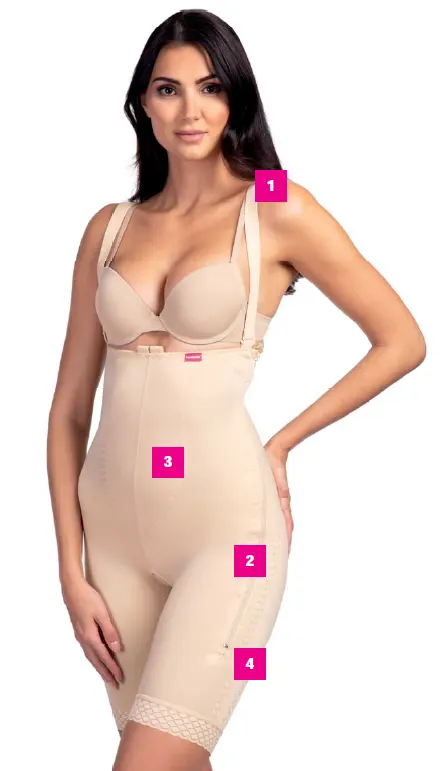 LIPOELASTIC VF Comfort Post-Surgical Above Knee Compression Girdle | مشد ضاغط لما بعد الجراحة LIPOELASTIC VF Comfort (يغطي المنطقة من الخصر وحتى ما فوق الركبة)