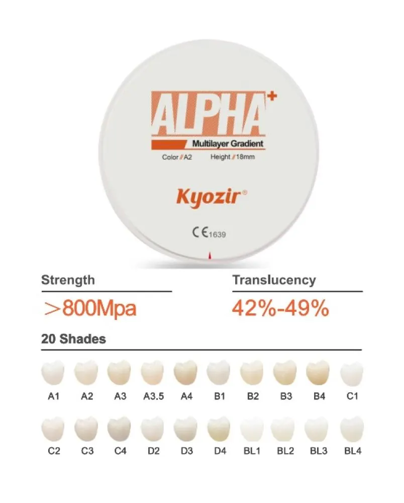 Kyozir Dental Zirconia Blank Multi Layer Pro-ML Alpha+ Shade C3