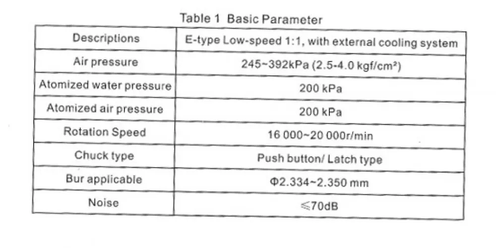 low speed handpiece push button/ BL-05D3