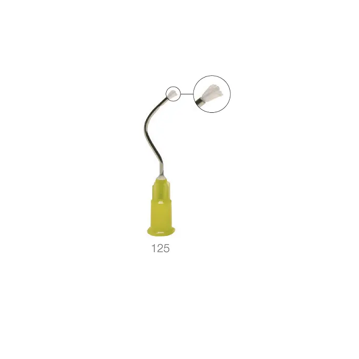 Pre-Bent Needle With Brush Padded End Delivery Tip