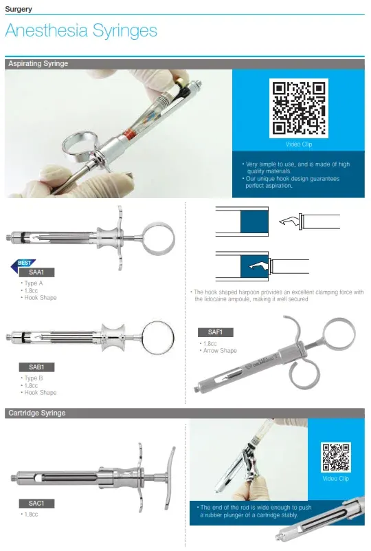 Anesthesia Syringes Citojack Aspirating & Cartridge Syringe Osung Original