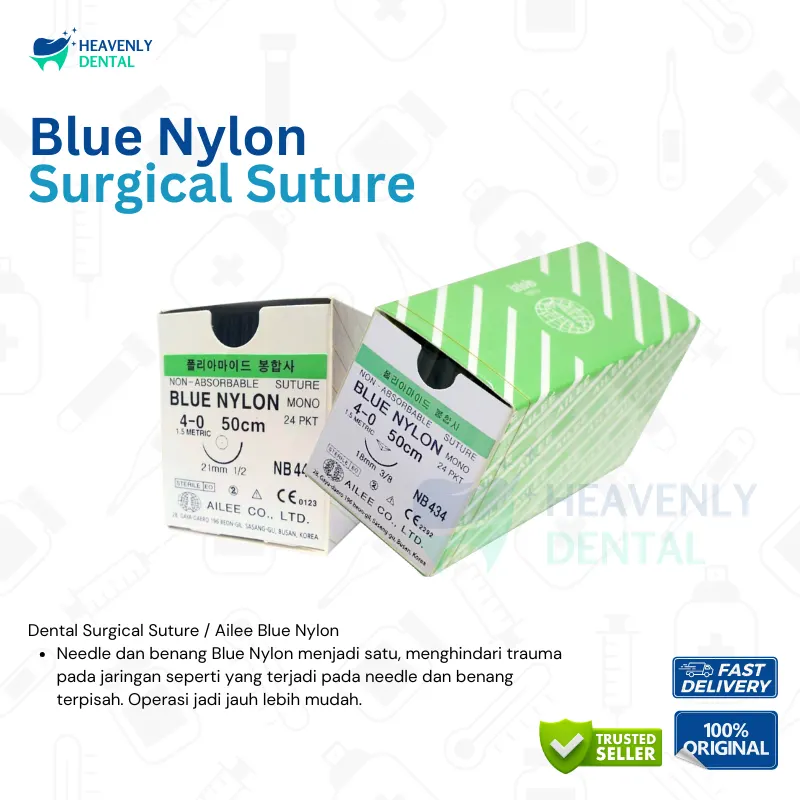 Blue Nylon Surgical Suture / Ailee Dental Surgical Suture Khusus 1pcs
