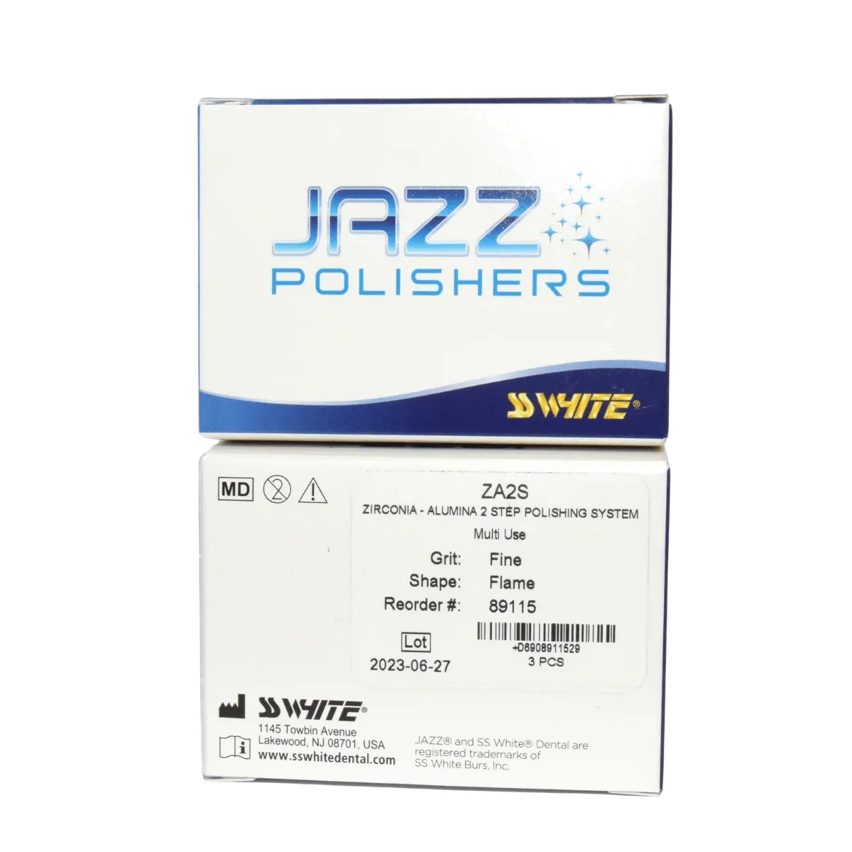 JAZZ FG ZIRCONIA/ALUMINA POLISHER 2 STEP ZA2S FINE FLAME-3 PACK