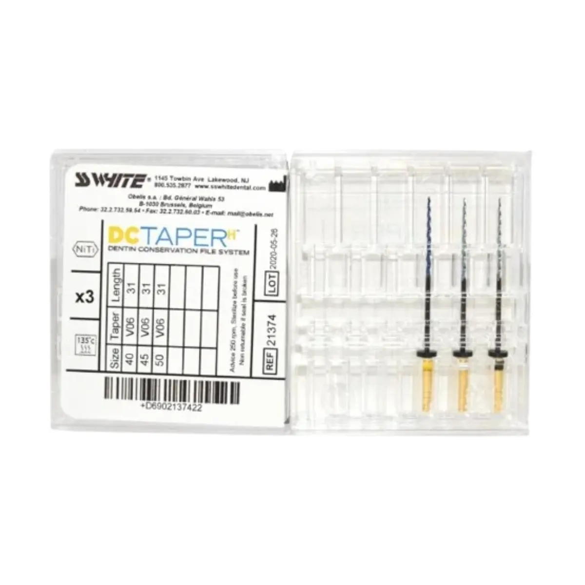 DCTAPERH ROTARY FILE 40/45/50 21MM ASSORTED – 3 PACK