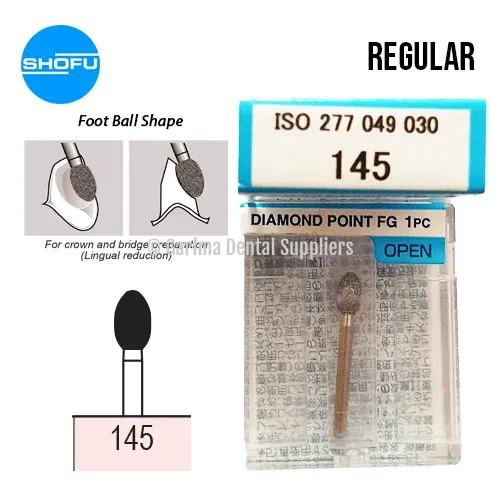 Shofu Diamond Burs FG – Football Shape – Normal, 145