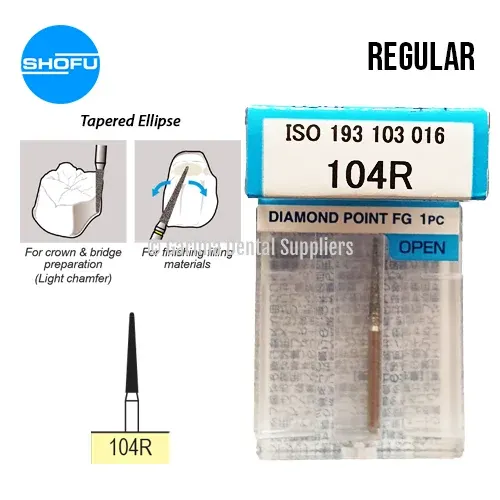 Shofu Diamond Burs FG – Tapered Ellipse Shape – Normal, 104R