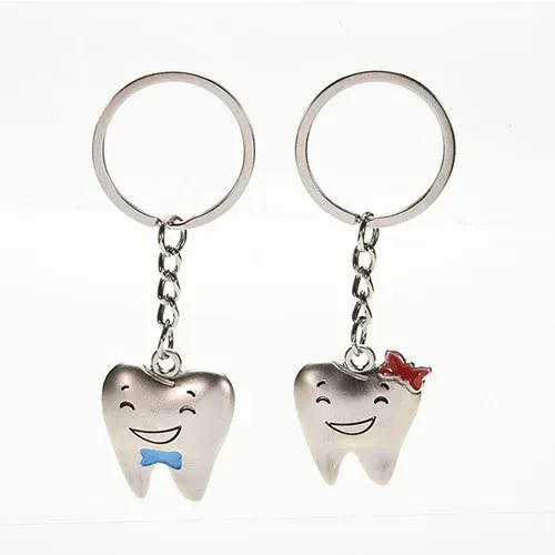 Jaan Medical Keychain Molar Shape Metal – Set of 2 Pcs