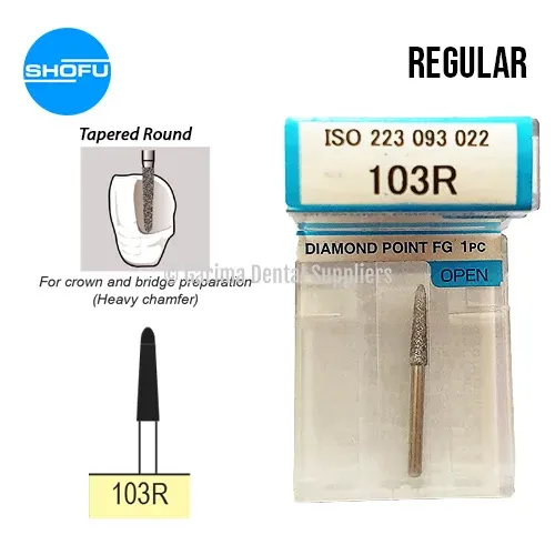 Shofu Diamond Bur FG – Tapered Round – Normal Shank, 103R