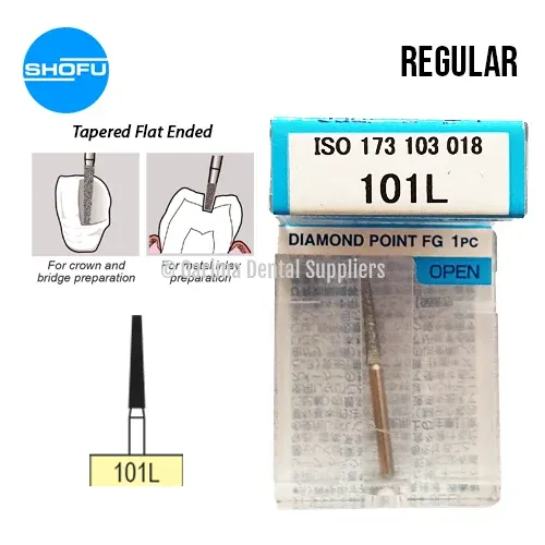 Shofu Diamond Burs FG – Tapered Flat Ended – Normal, 101L