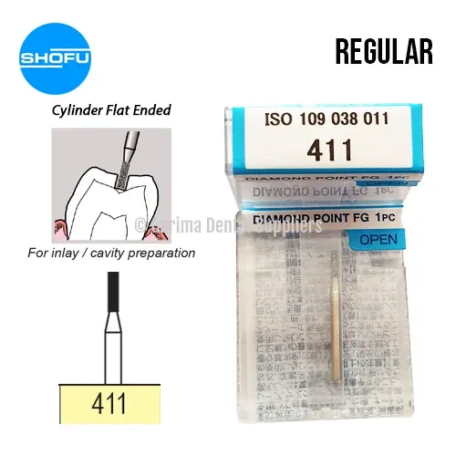 Shofu Diamond Bur FG – Cylinder Shape – Normal Shank, #411