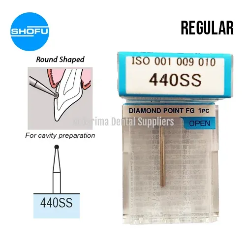 Shofu Diamond Burs FG – Round Shape – Normal, 440SS