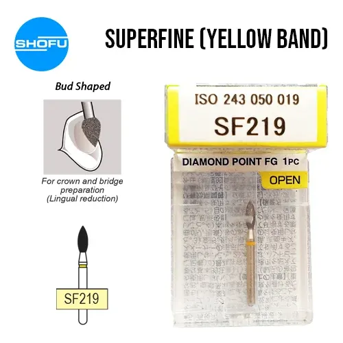 Shofu Diamond Bur FG – Bud Shape – Super Fine, SF219