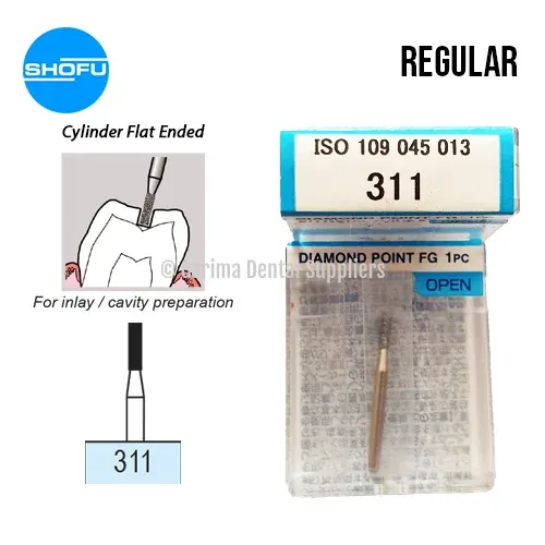 Shofu Diamond Bur FG – Cylinder Shape – Normal Shank, #311