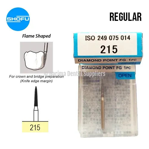 Shofu Diamond Burs FG – Flame Shaped – Normal, 215