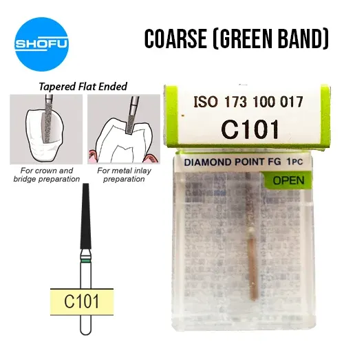 Shofu Diamond Burs FG – Tapered Flat Ended – Coarse, C101