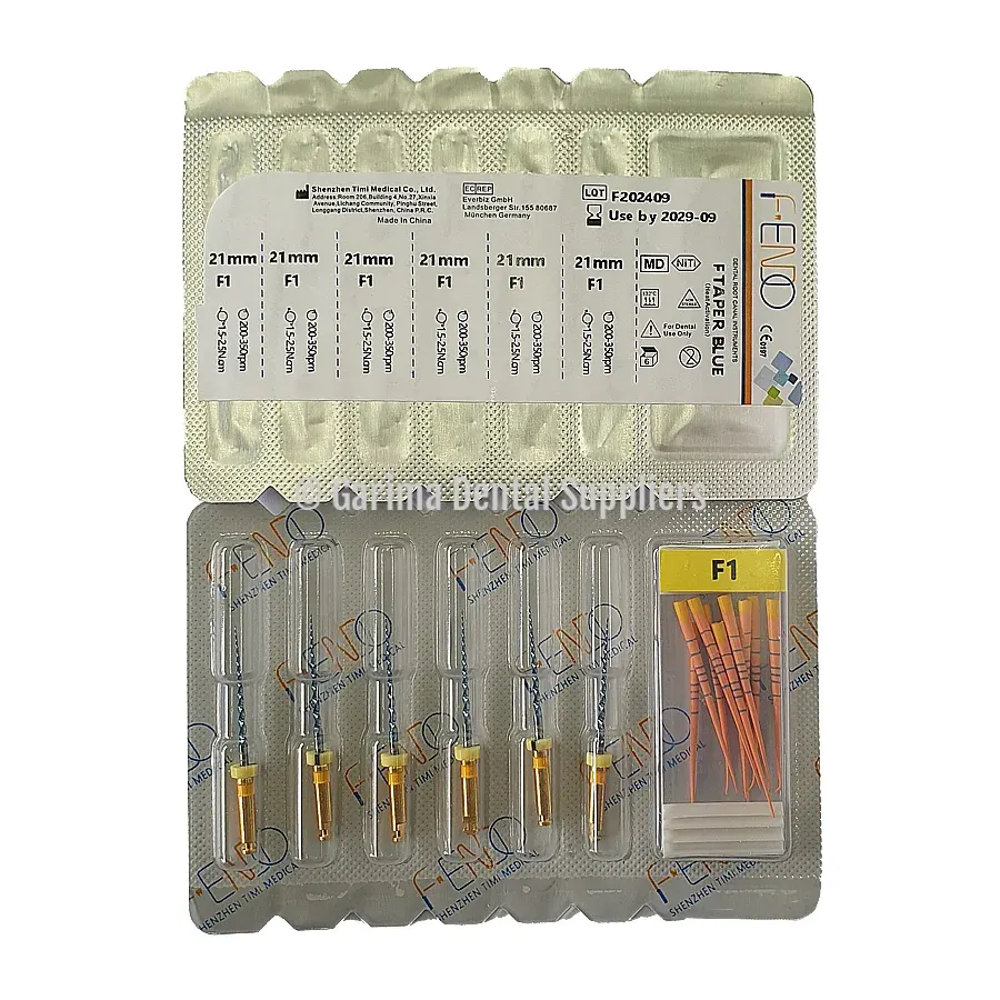 F-Endo Rotary Files – F TAPER BLUE /W Gutta Percha 21mm #F1
