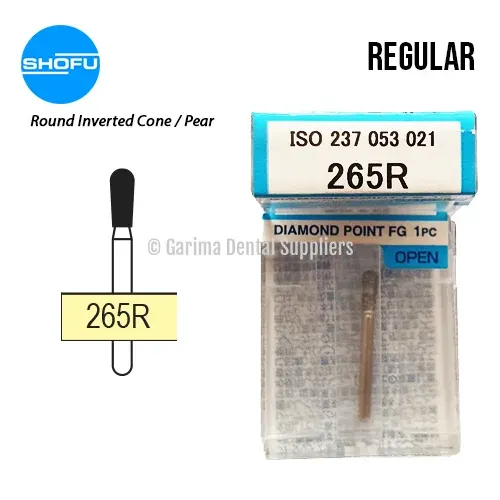 Shofu Diamond Burs FG – Round Inverted Cone Shape – Normal, 265R