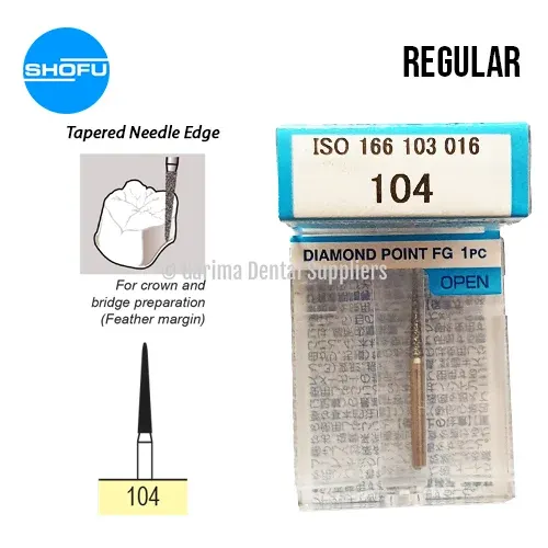 Shofu Diamond Burs FG – Tapered Needle Edge – Normal, 104