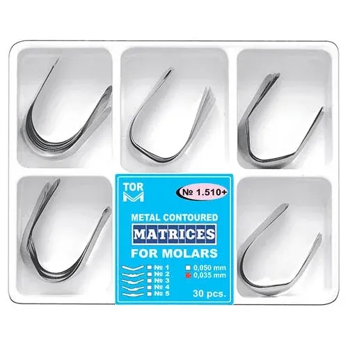 TOR VM Metal Contoured Matrices for Molar Set of 30 pcs