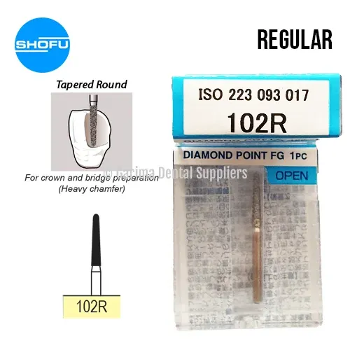 Shofu Diamond Bur FG – Tapered Round – Normal Shank, 102R