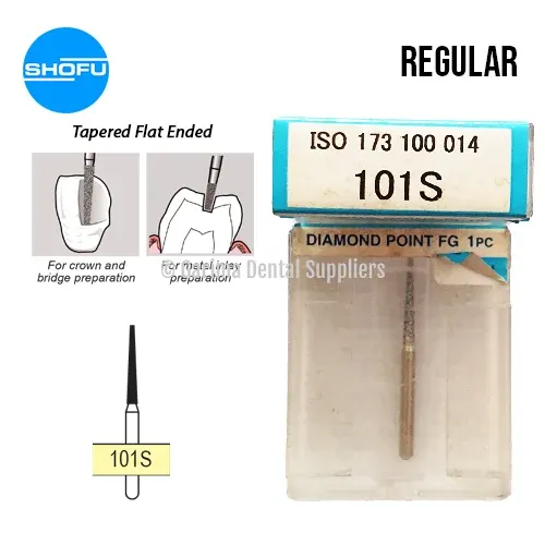 Shofu Diamond Burs FG – Tapered Flat Ended – Normal, 101S