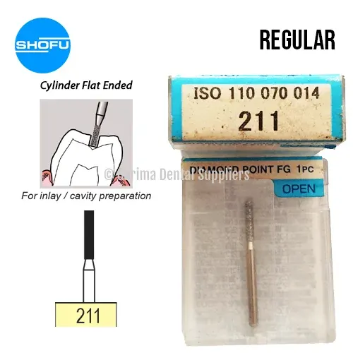Shofu Diamond Bur FG – Cylinder Shape – Normal Shank, #211
