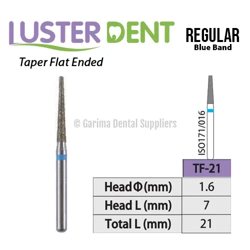 Lusterdent Diamond Bur FG – Tapered Flat Ended #TF-21