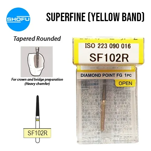Shofu Diamond Bur FG – Tapered Round – Super Fine Shank, SF102R