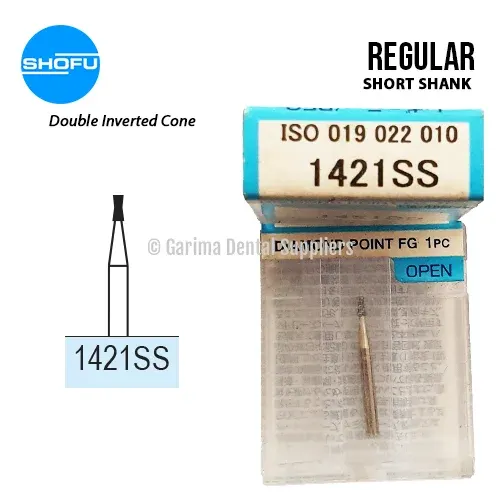Shofu Diamond Burs FG – Double Inverted Cone – Short, 1421SS