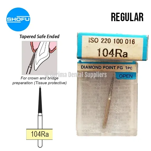 Shofu Diamond Burs FG – Tapered Safe Ended – Normal, 104Ra