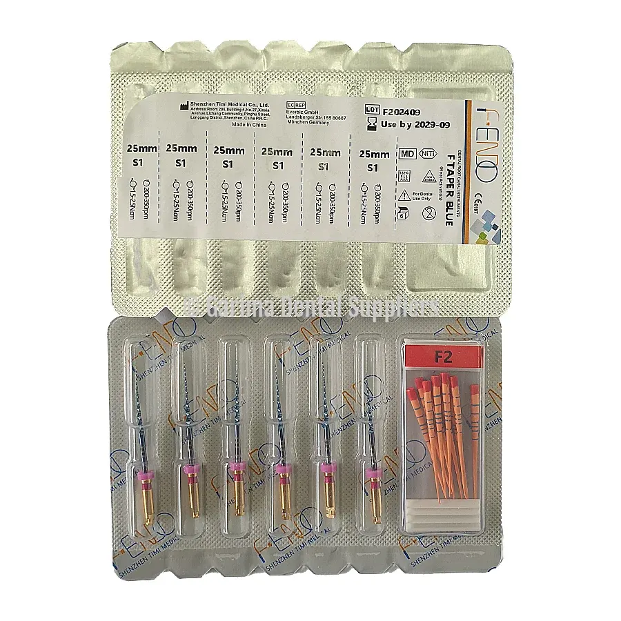 F-Endo Rotary Files – F TAPER BLUE /W Gutta Percha 25mm #S1