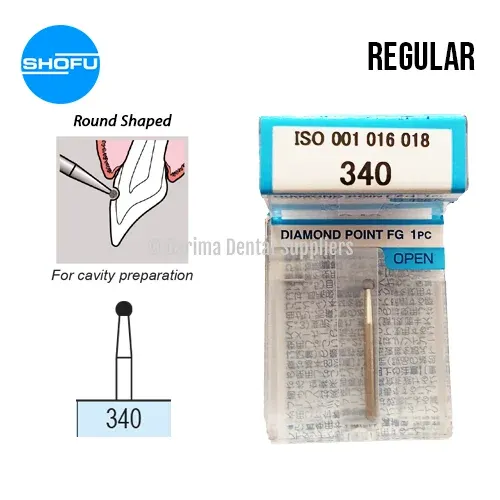 Shofu Diamond Burs FG – Round Shape – Normal, 340