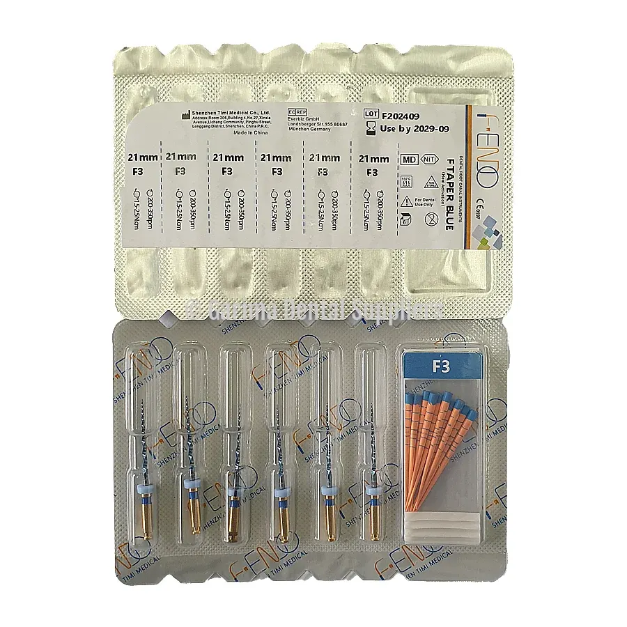 F-Endo Rotary Files – F TAPER BLUE /W Gutta Percha 21mm #F3