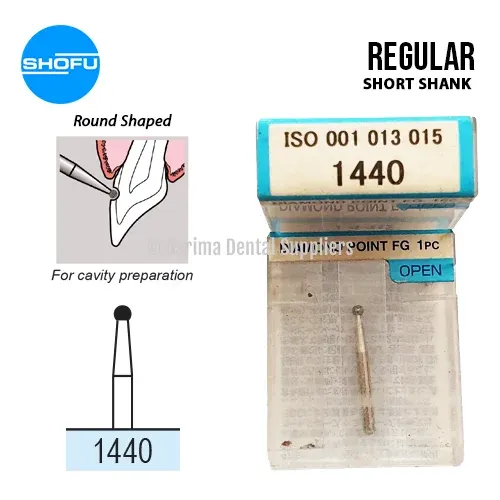 Shofu Diamond Burs FG – Round Shape – Short, 1440