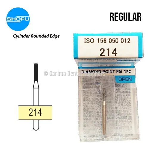 Shofu Diamond Burs FG – Cylinder with Round Edge – Normal Shank, 214