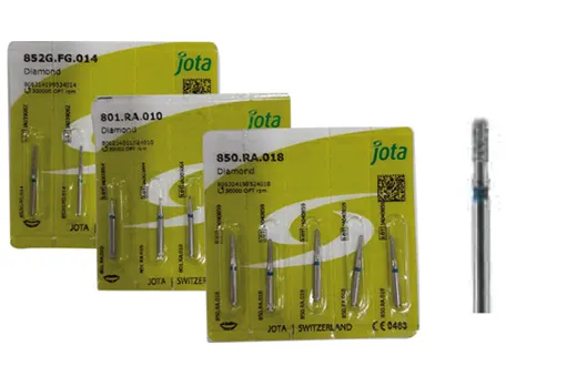 Fraises diamantées forme cylindrique bout rond courte gamme : JOTA