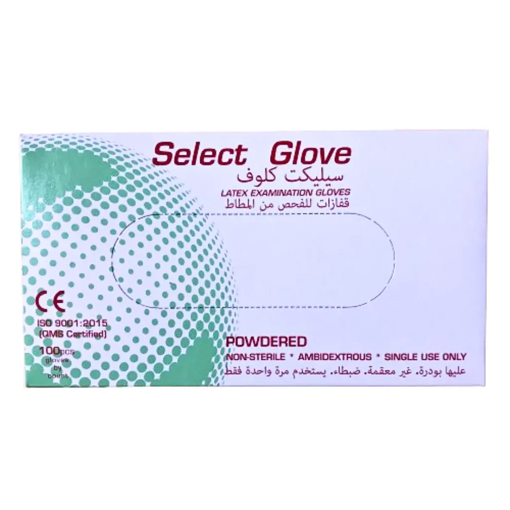 Gants D’examen Latex Poudrés : SELECT GLOVE