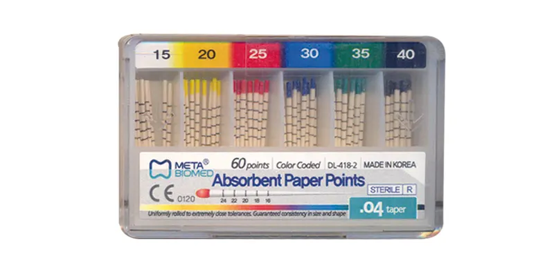 Pointes en papier gradués avec conicité : META BIOMED