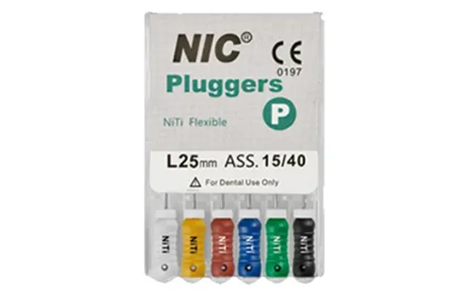 Condenseurs verticaux de gutta NiTi flexible « Pluggers » : NIC