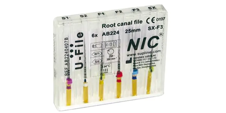 Instruments Canalaires Mécanisés U+-file ( La plaquette de 6 limes ) : NIC