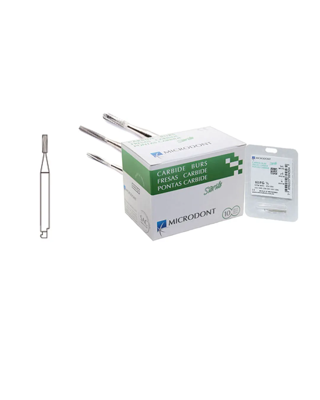 Fraises En Carbure De Tungstène Forme cylindrique bout rond : MICRODONT