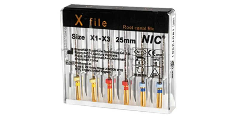 Instruments canalaires mécanisés X-file Gamme ( La plaquette de 6 limes ) : NIC