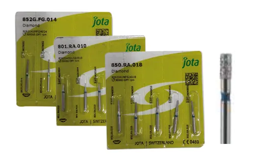 Fraises diamantées forme cylindrique bout plat courte gamme : JOTA