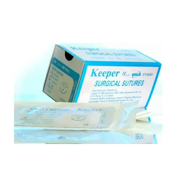 Sutura con aguja Seda Keeper x 12u