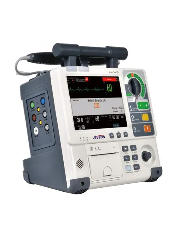 جهاز صدمات قلبية مع مراقب Aveus AV-360D – أبيض