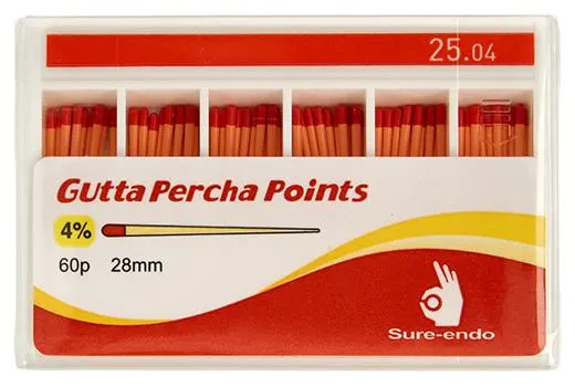 Sure Endo Gutta Percha Points Taper 4% #25